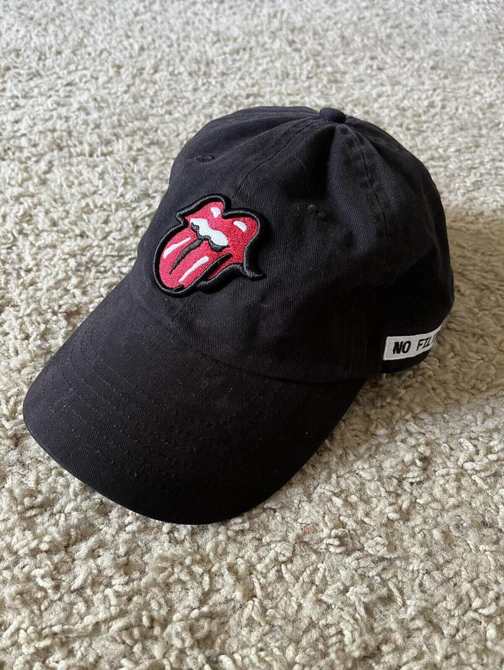 The Rolling Stones No Filter Tour Black Adjustable Baseball Cap with Tongue Logo